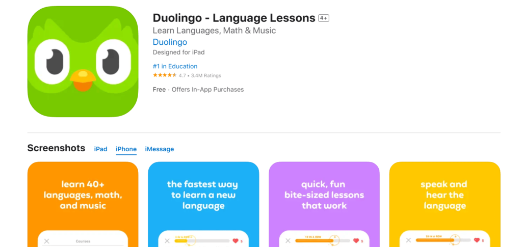 duolingo IOS app, duolingo iphone app, duolingo for free, duolingo